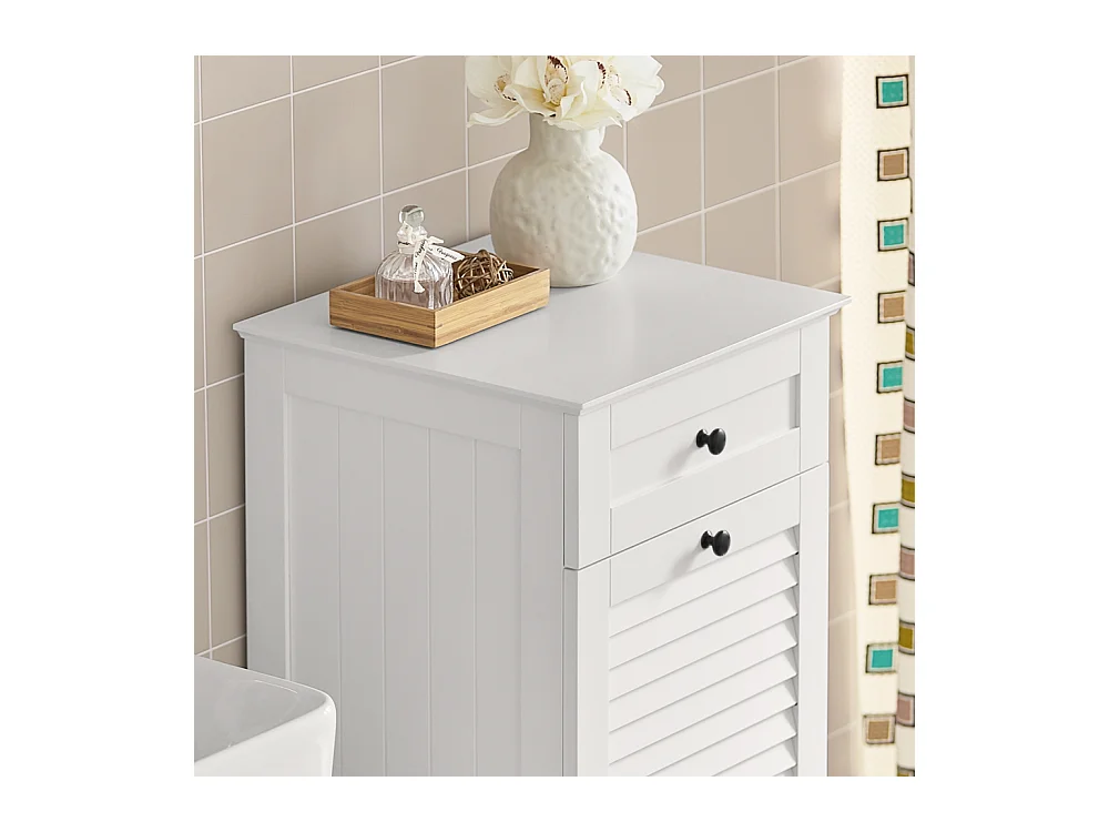 Meuble Bas De Salle De Bain Corbeille À Linge Meuble De Rangement 38x40x90 cm, BZr73-w