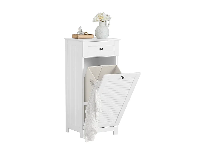 Mueble para Ropa Sucia Armario Multifuncional para Baño con 1 Cesto y 1 Cajón Blanco 40 x 38 x 90 BZR73-W SoBuy ES