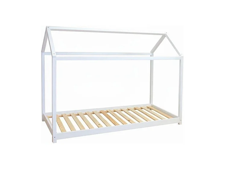 Cama infantil madera blanco Montessori 90x190cm