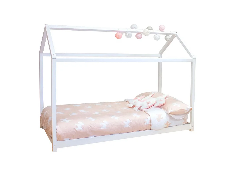 Cama infantil madera blanco Montessori 90x190cm