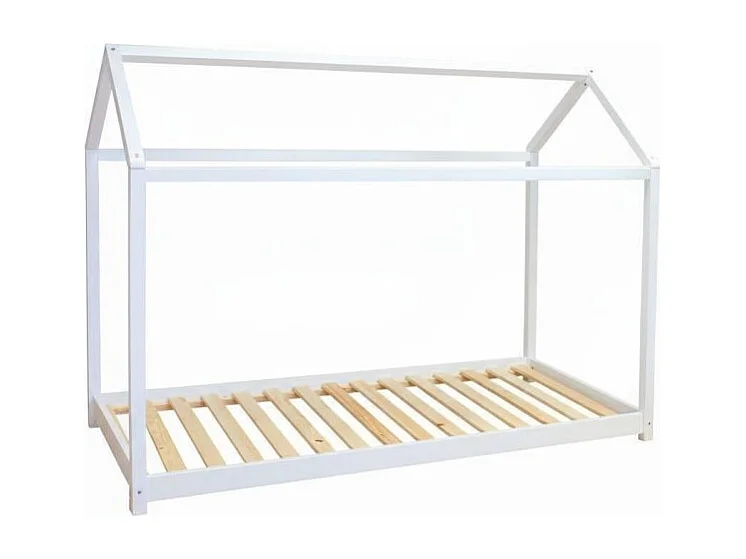 Bett für Kinder Montessori weiß Holz 90x190cm