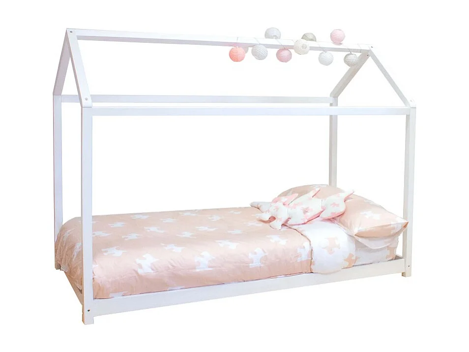 Bett für Kinder Montessori weiß Holz 90x190cm