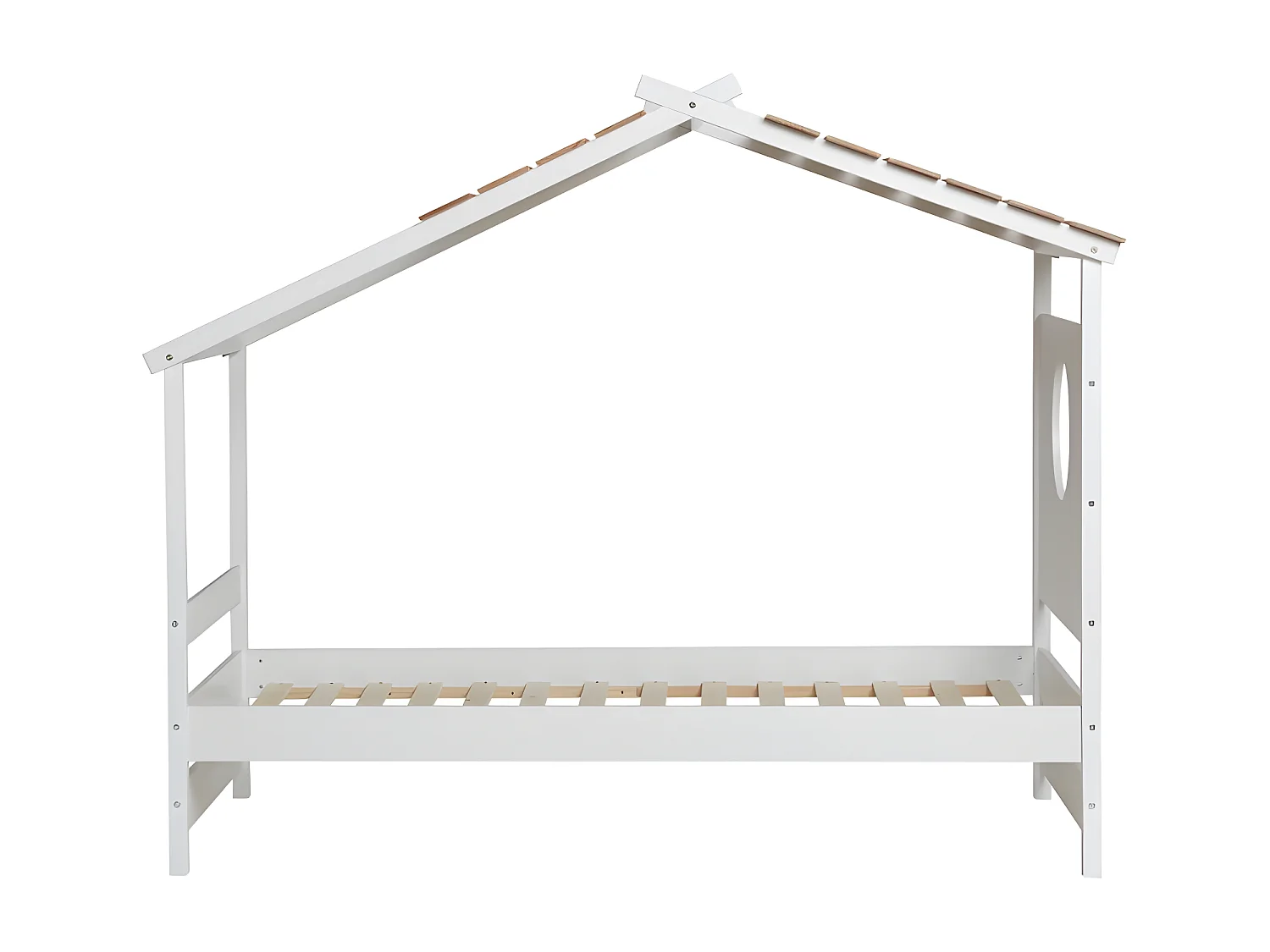 Bett Häuschen + Aufstehbett mit Beine Holz weiß 90x190cm