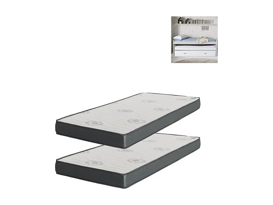 Colchón Pack 2 viscoelástico 105x200x20/90x190x15cm