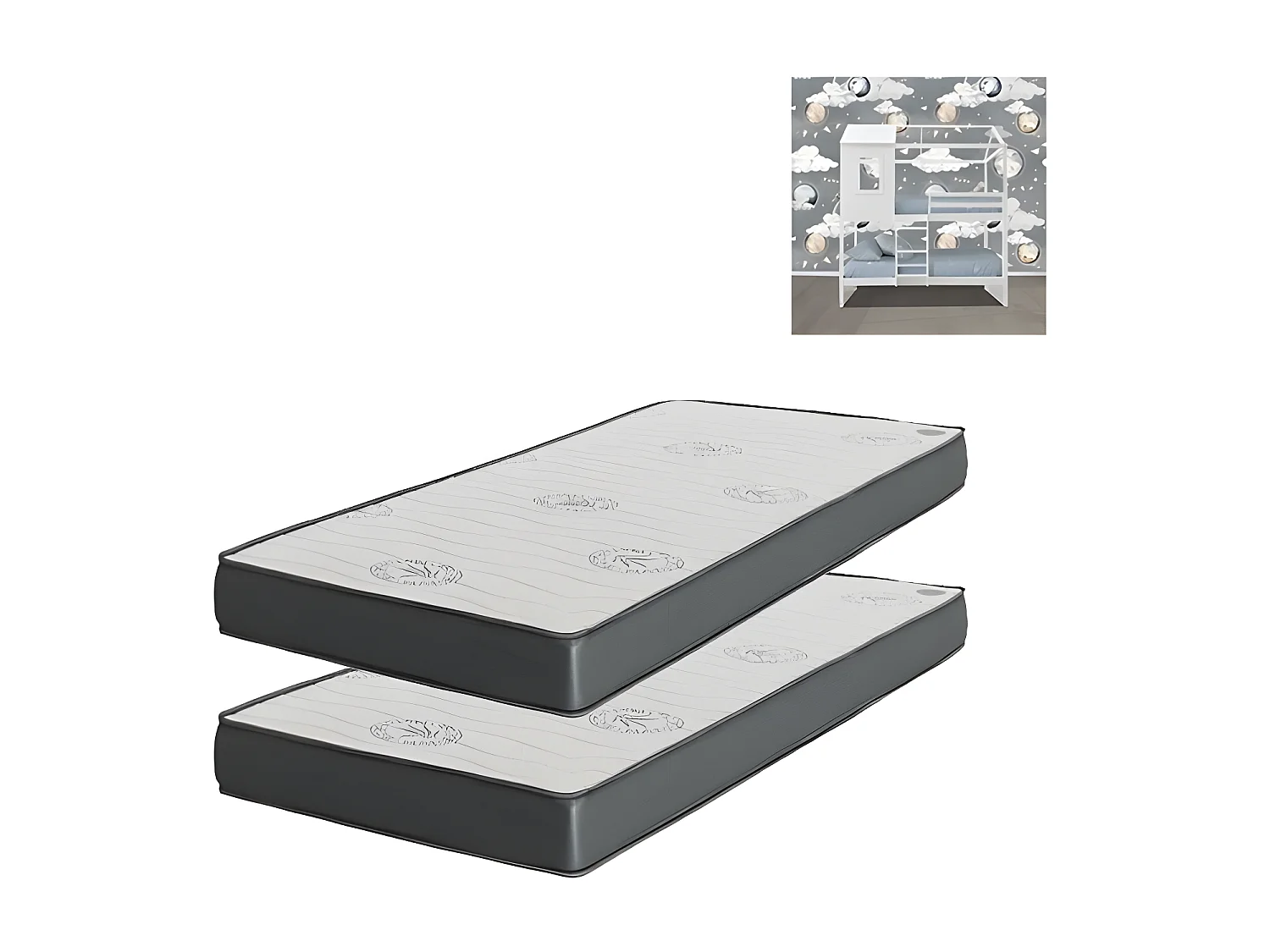 Matelas Pack 2 viscoélastique 90x190x20/90x190x15/90x190x15