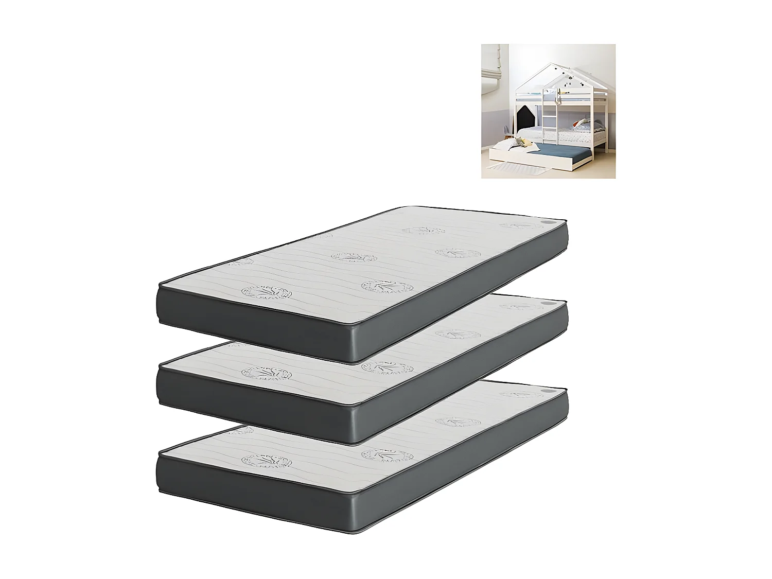 Matelas Pack de 2 viscoélastique 90x190x20/90x190x15