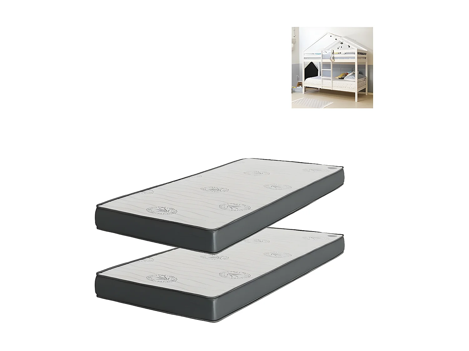 Matratzen Pack 2 viskoelastisch 90x190x20/90x190x15