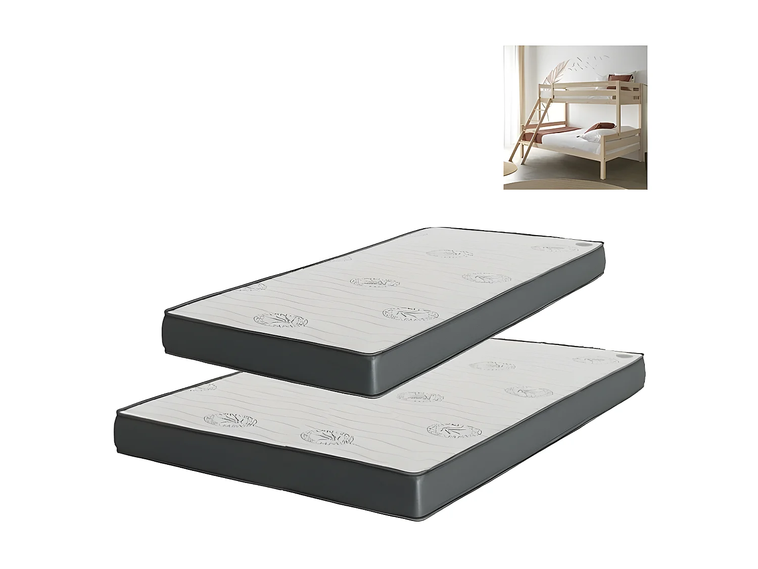 Matratze 2er Pack Viskoelastisch 135x200x18/90x200x15cm