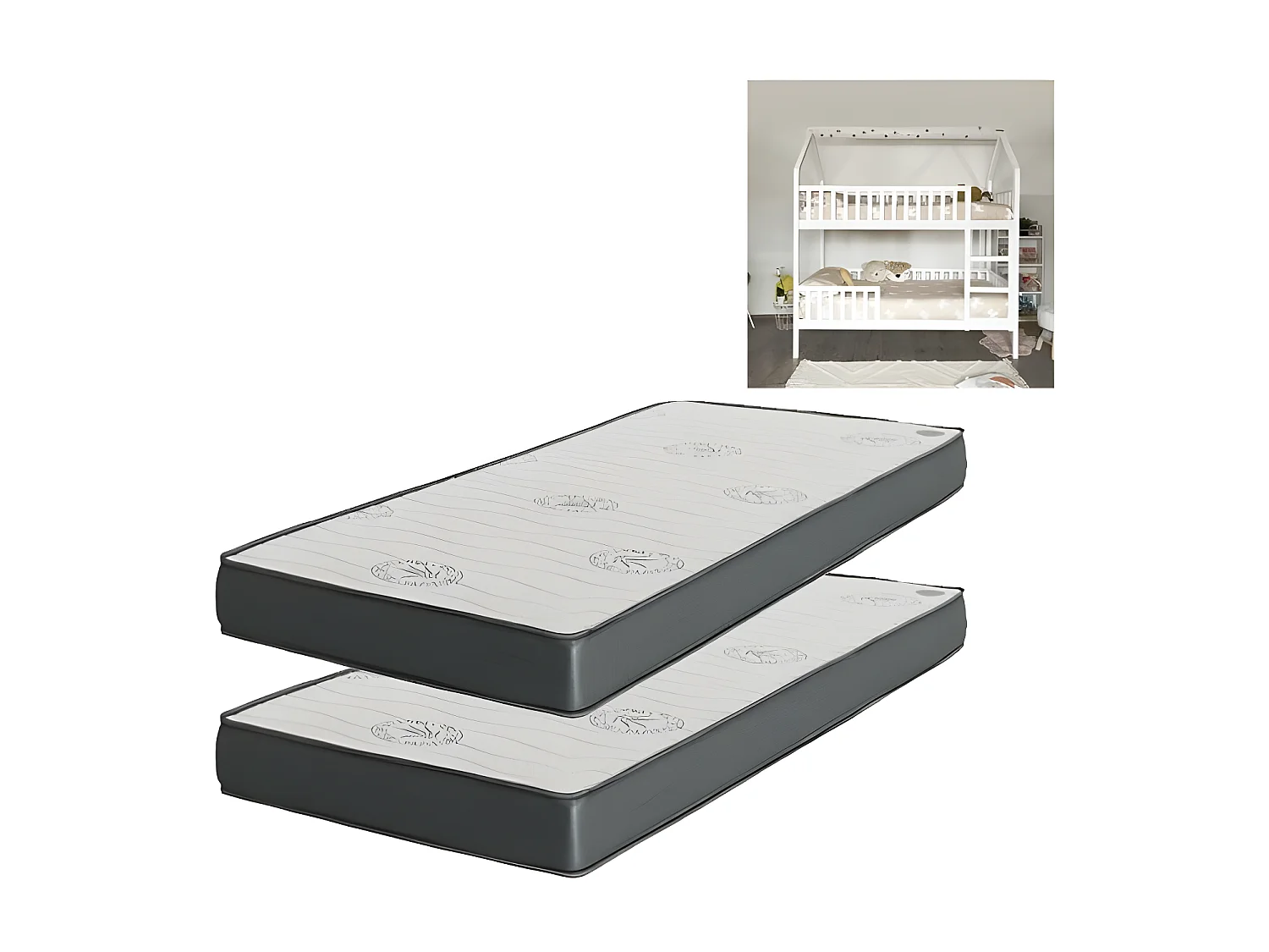 Matelas Pack 2 viscoélastique 90x190x20/90x190x15 cm