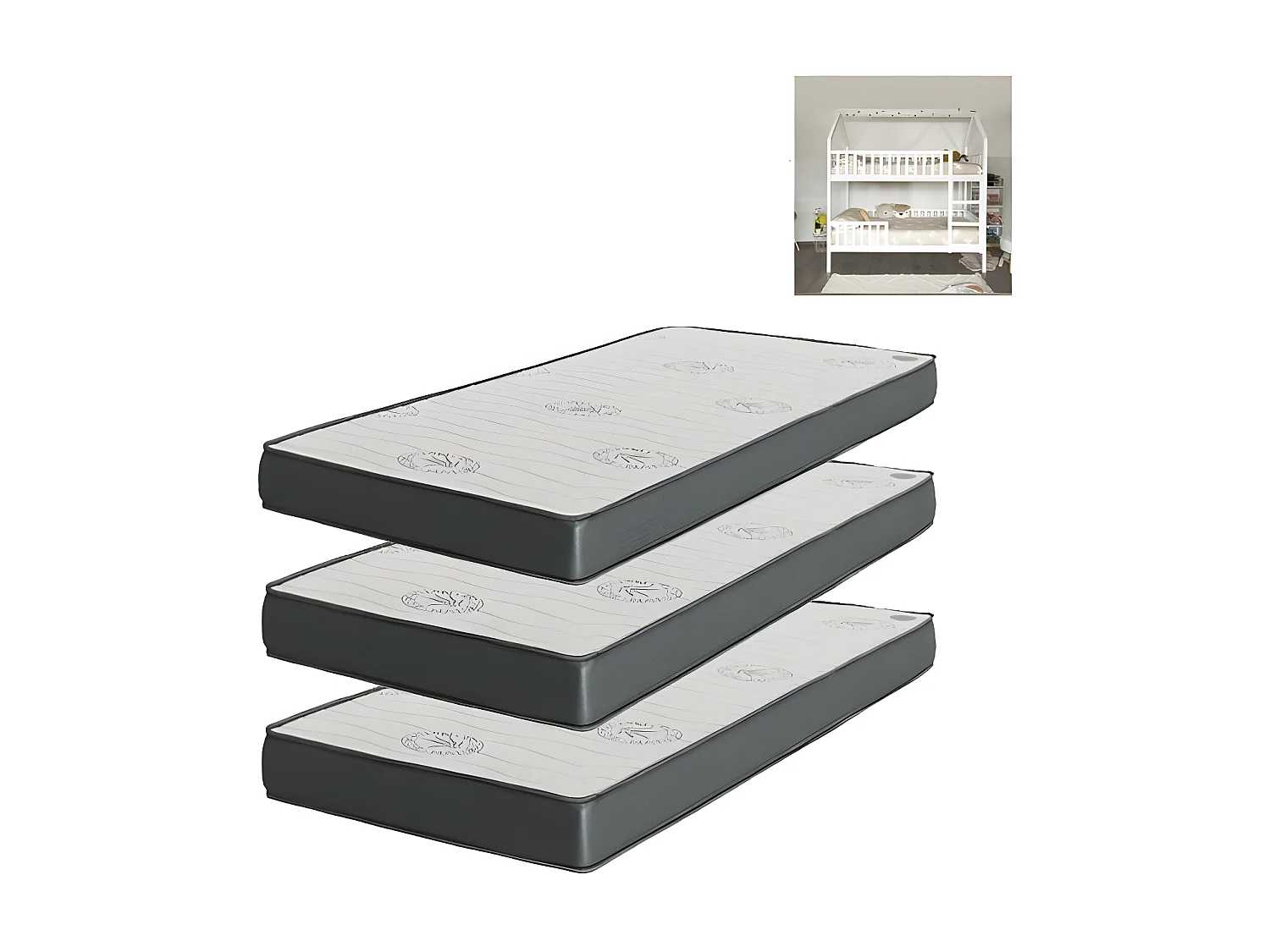 Matelas Pack 2 viscoélastique 90x190x20/90x190x15 cm