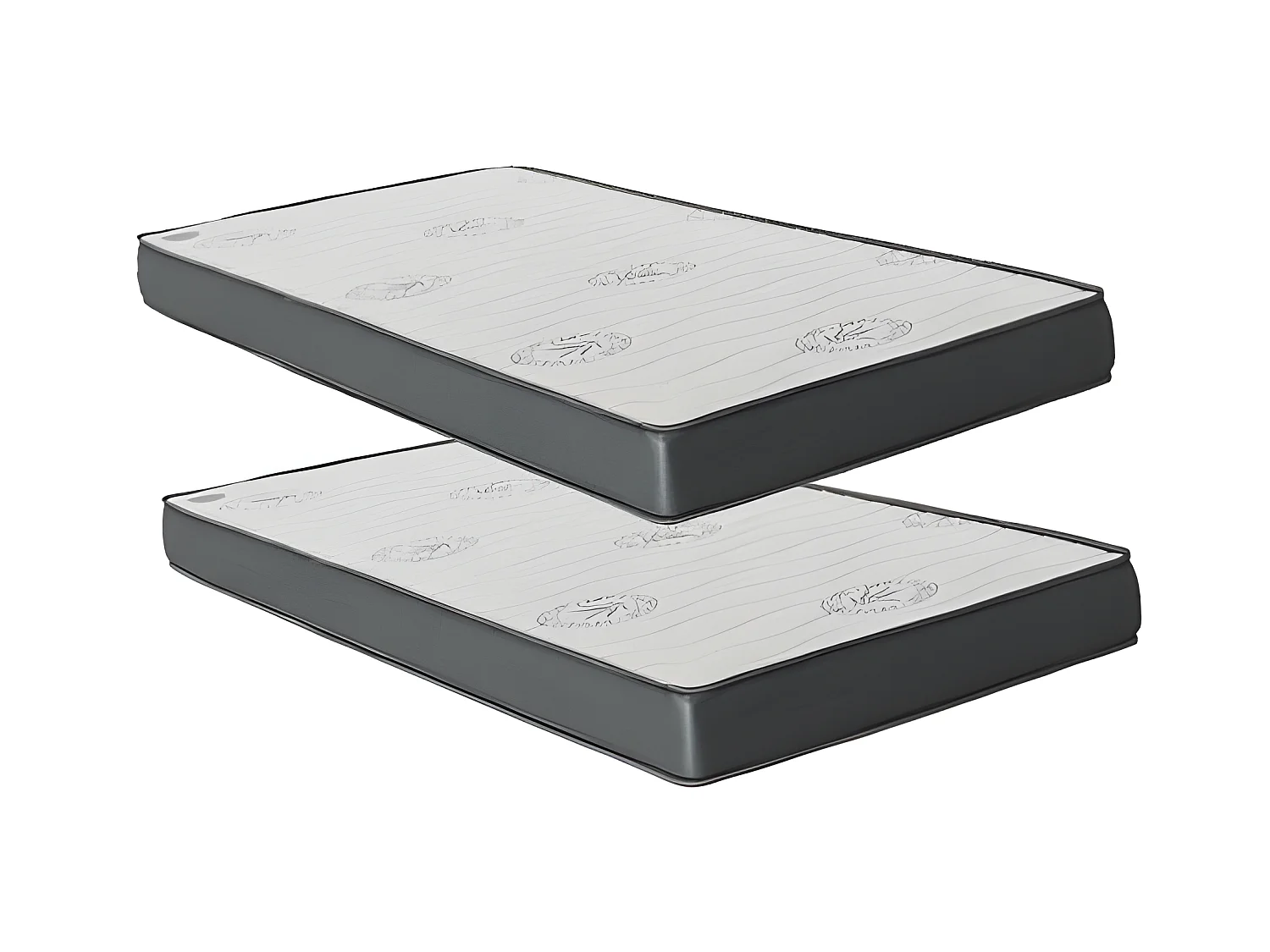 Matelas Pack 2 viscoélastique 90x190x20/90x180x15cm