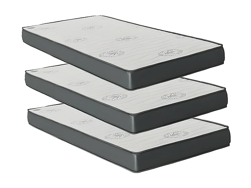 Matelas Pack 3 viscoélastique 90x200x20/90x190x15/90x180x15