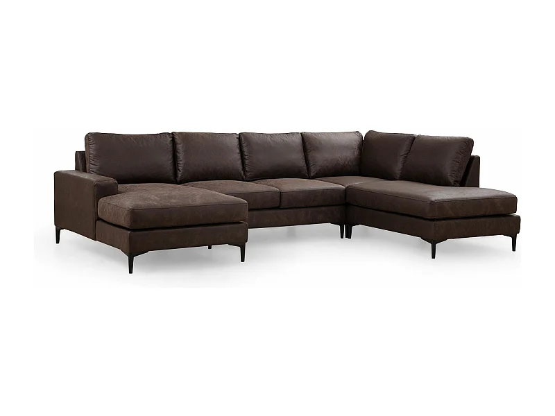 Sofá rinconero modular Altadena 430, Marrón, 314x150x90cm