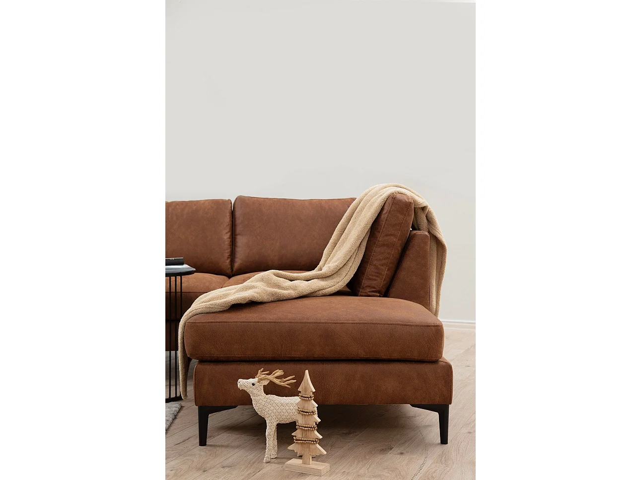 Sofá rinconero modular Altadena 430, Marrón, 314x150x90cm