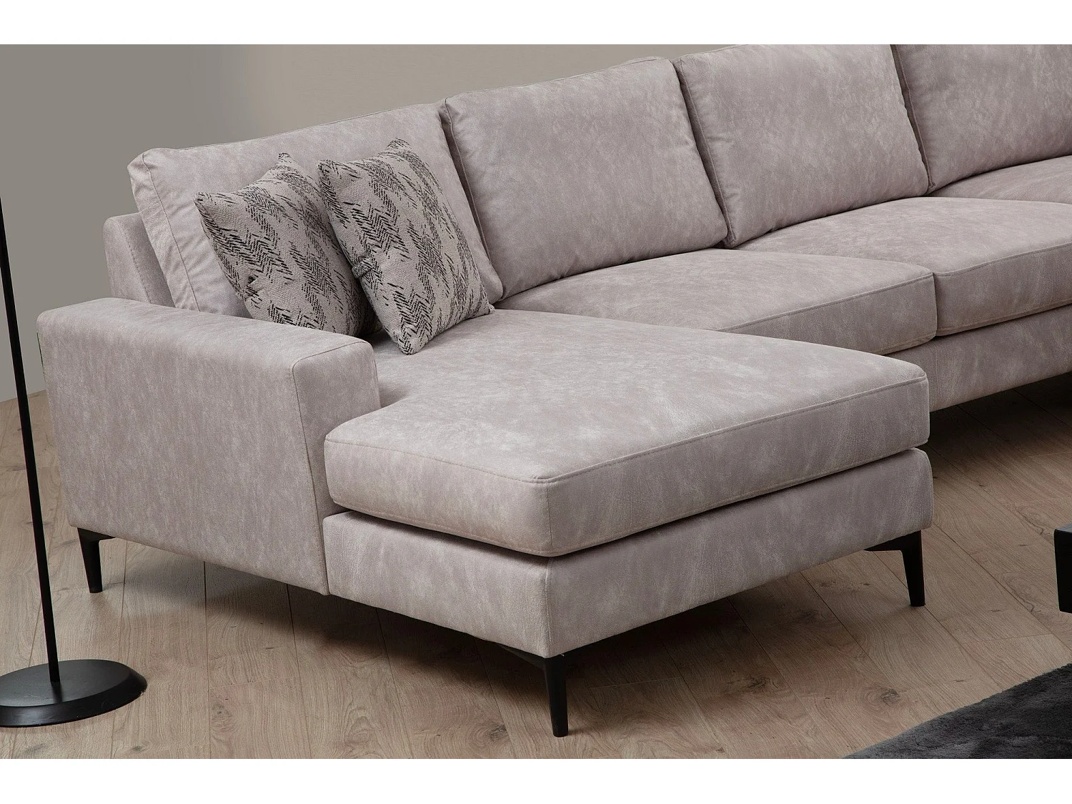 Sofá rinconero modular Altadena 430, De color marrón claro, 314x150x90cm