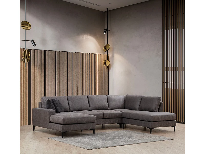 Sofá rinconero modular Altadena 430, Gris, 314x150x90cm