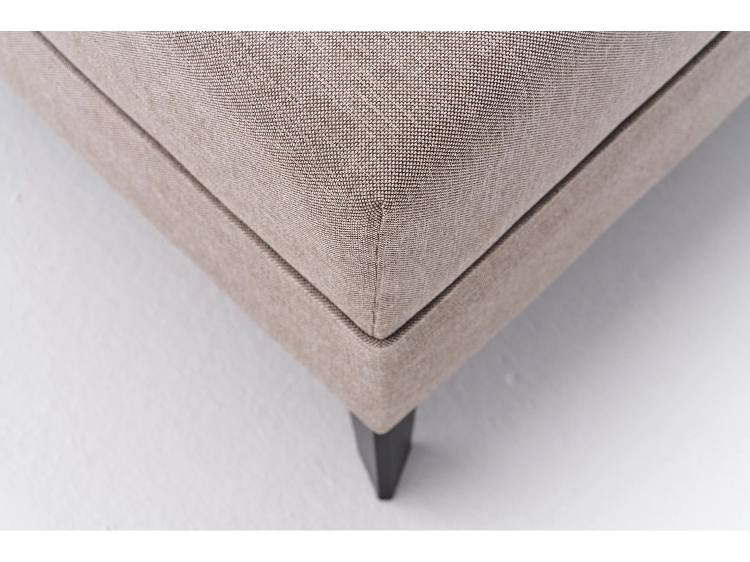 Canapé panoramique d'angle à gauche modulable Lardie Tissu Blanc crème