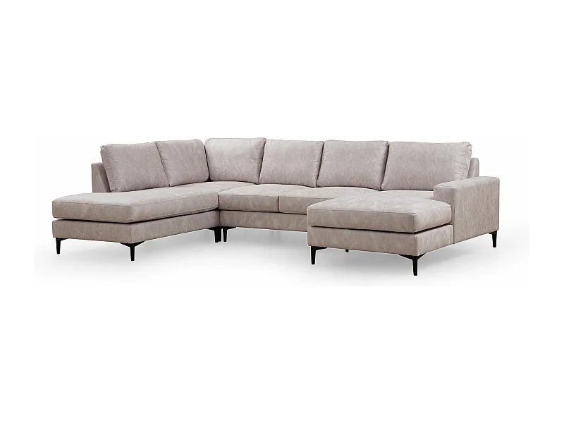 Sofá rinconero modular Altadena 430, De color marrón claro, 314x150x90cm