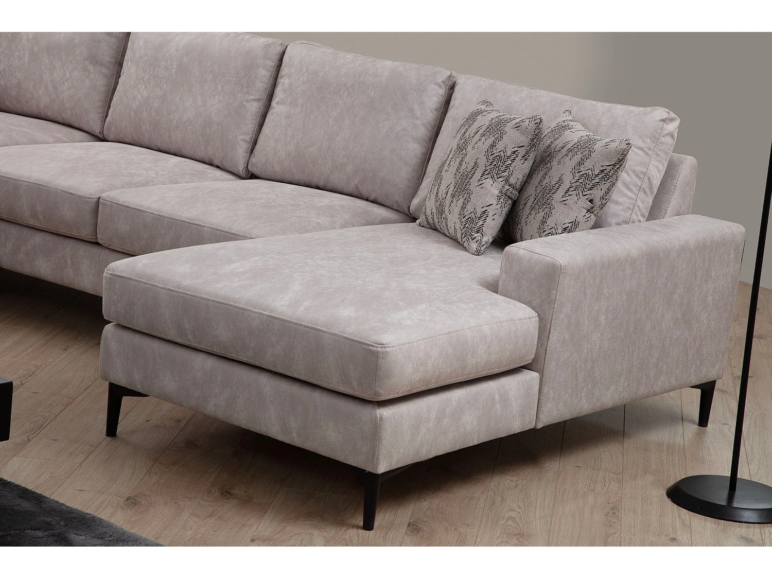 Sofá rinconero modular Altadena 430, De color marrón claro, 314x150x90cm