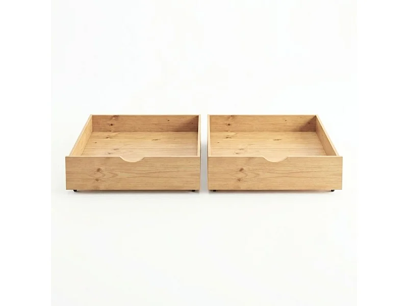 Letto casetta con Ringhiera + 2 cassetti legno pino 90x190cm