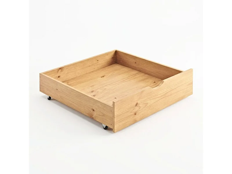 Letto casetta con Ringhiera + 2 cassetti legno pino 90x190cm