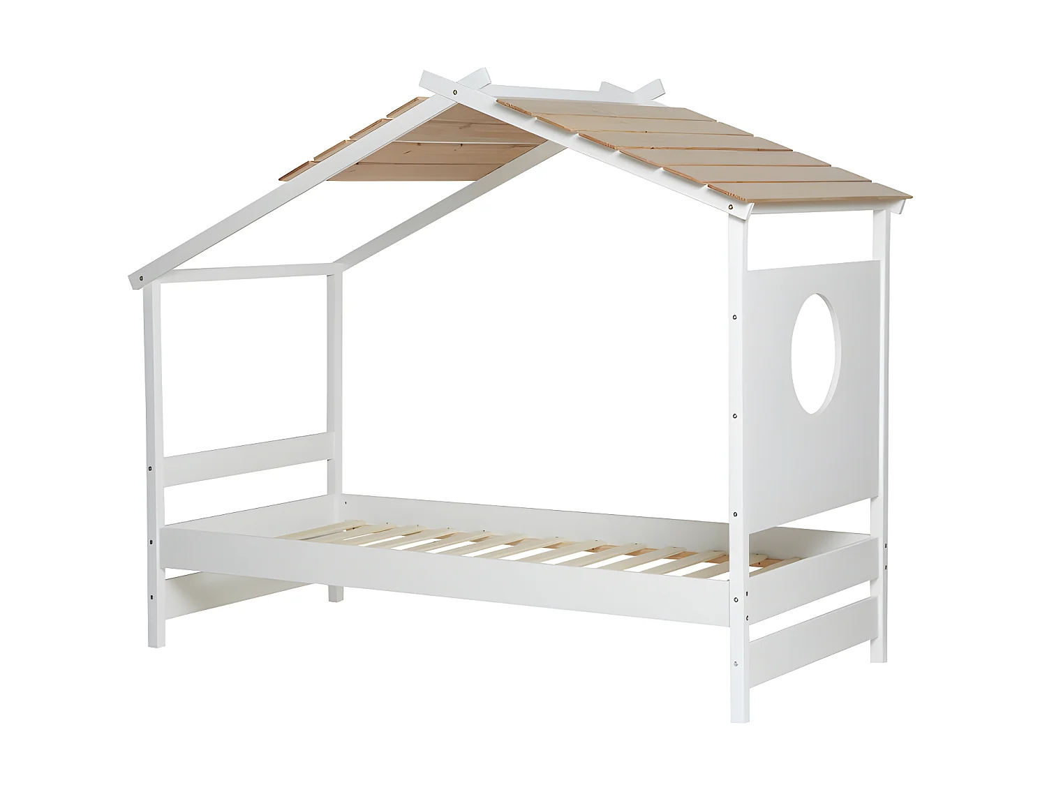 Letto capanna legno bianco  90x190cm