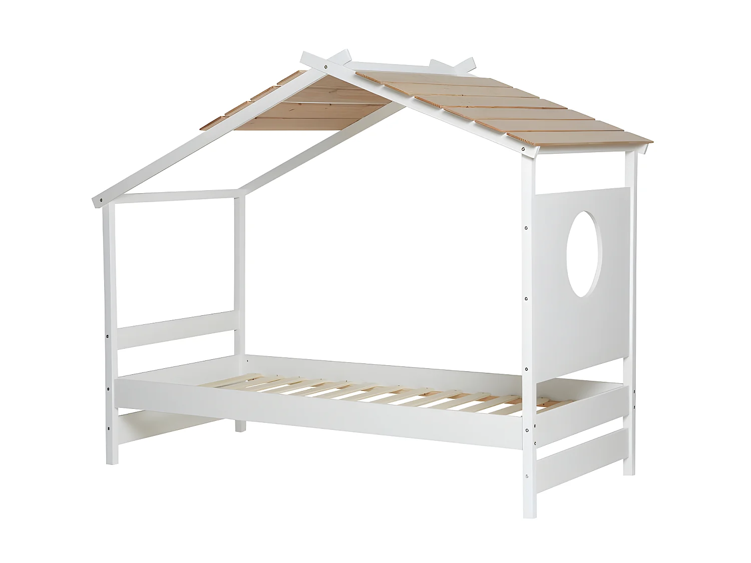 Letto capanna legno bianco  90x190cm