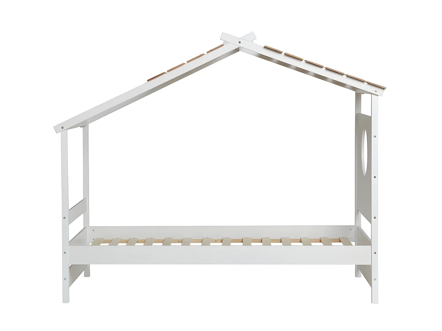 Letto capanna legno bianco  90x190cm