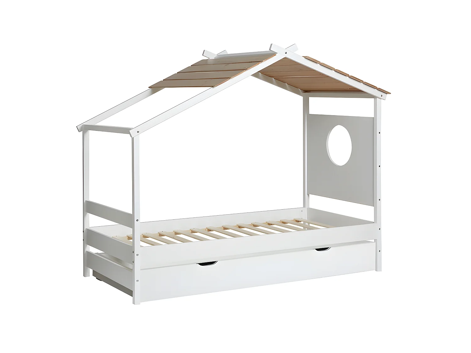 Cama cabaña madera blanco 90x190cm