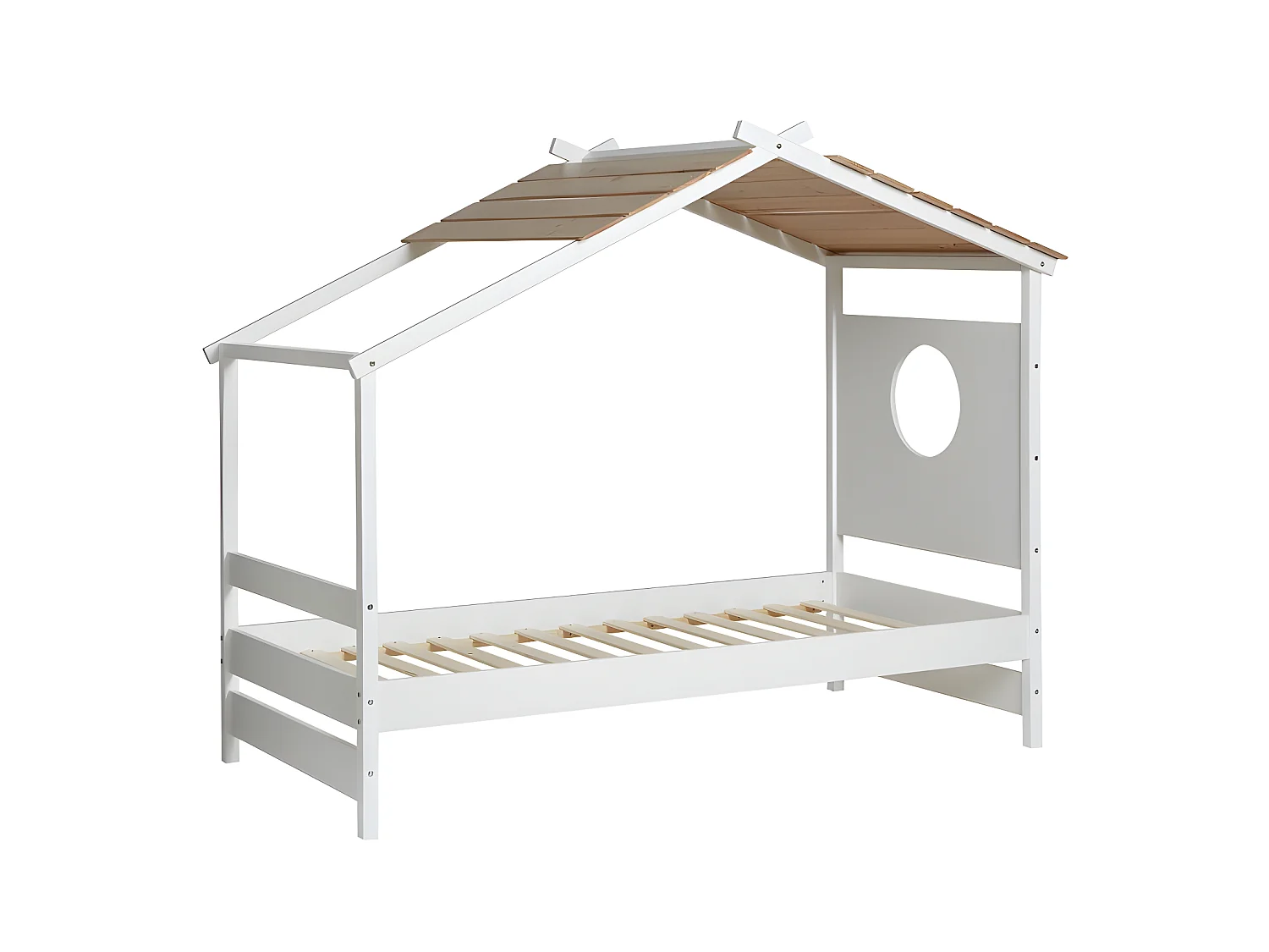 Cama cabaña madera blanco 90x190cm