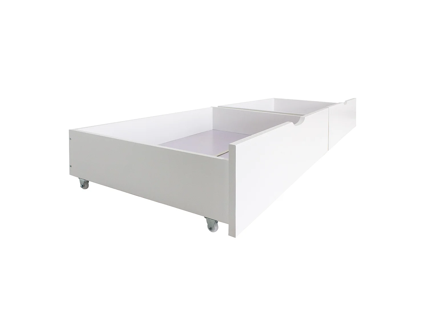 Lit cabane avec barrièrre + 2 tiroirs bois blanc 90x190cm