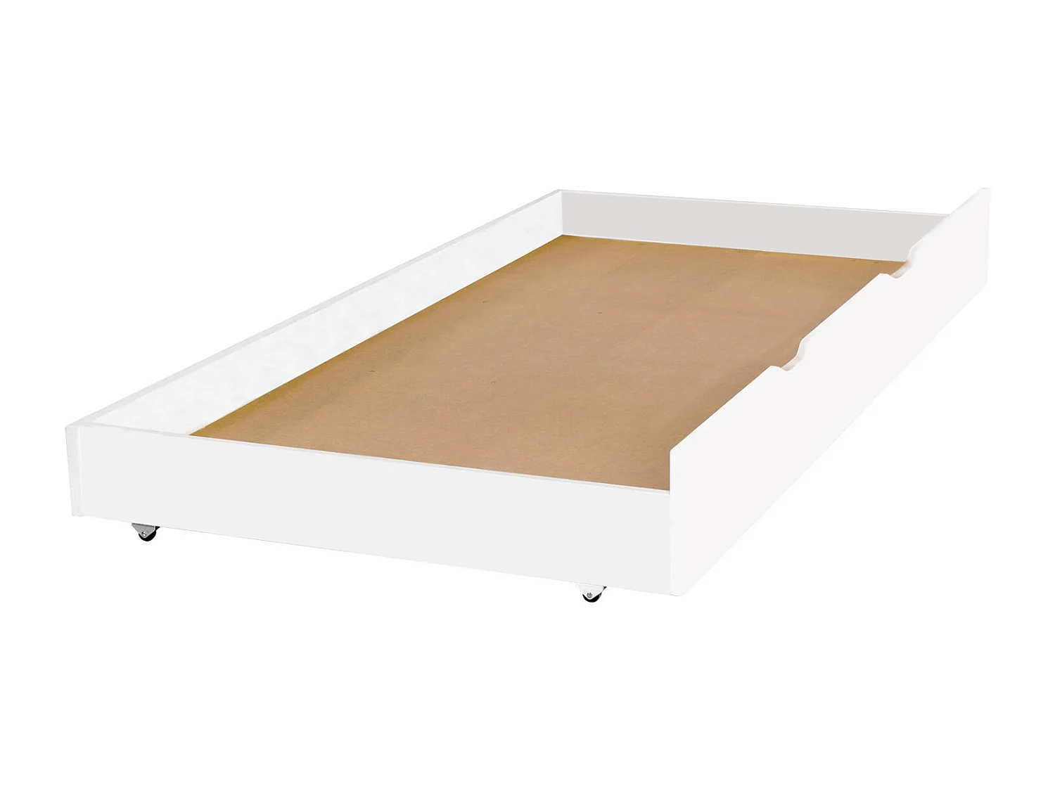 Lit cabane avec barrièrre + tiroir de rangement en bois blanc 90x190cm