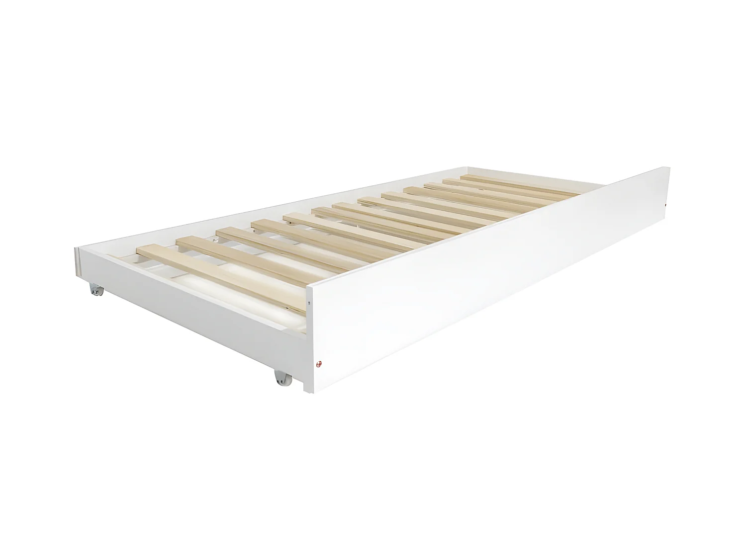 Cama casita con barandilla + cama de arrastre madera blanco 90x190cm