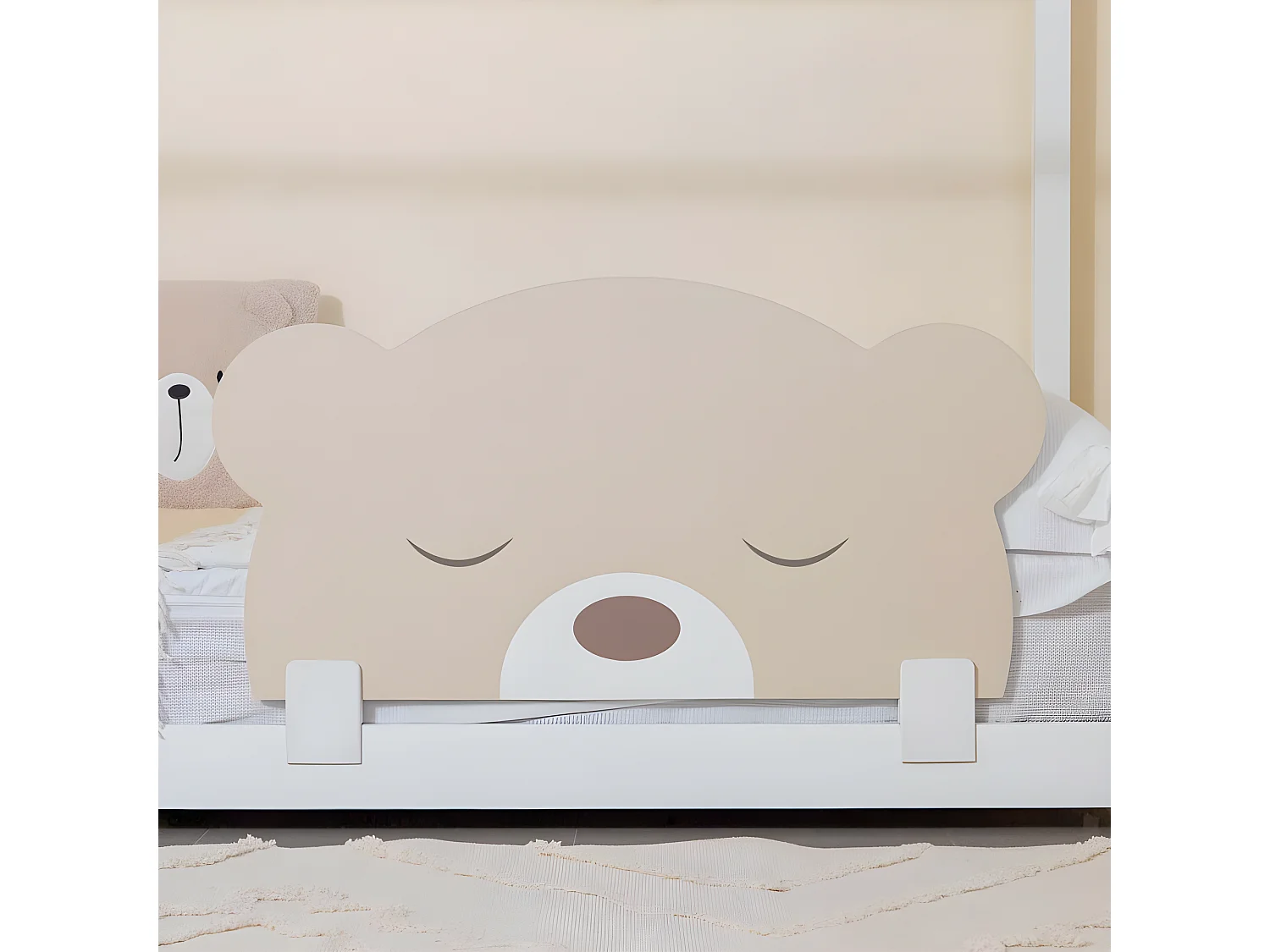 Barrière de lit en aggloméré beige 45x87x2.5cm