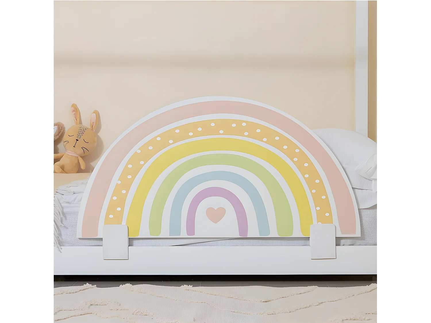 Barrière de lit en aggloméré multicolore 44x87x2.5cm