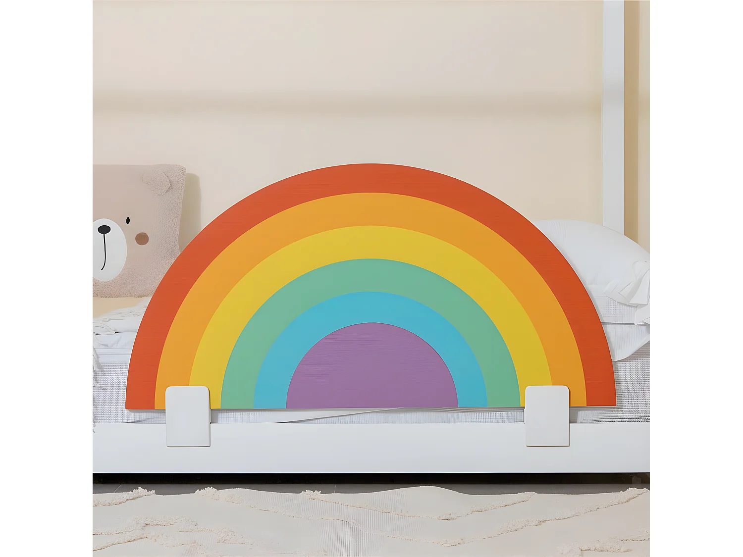 Barrière de lit en aggloméré multicolore 44x87x2.5cm