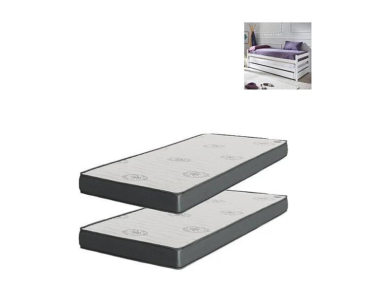 Colchón pack 2 viscoelástico 90x200x20/90x190x15