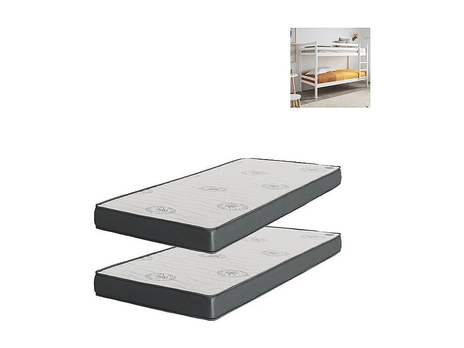 Traagschuim matras 2-pack 90x190x20/90x190x15
