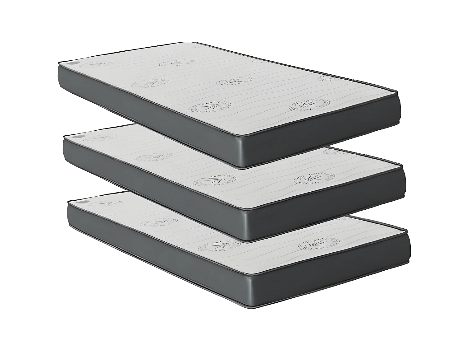 Matelas Pack 3 viscoélastique 90x190x20/90x190x15/90x180x15