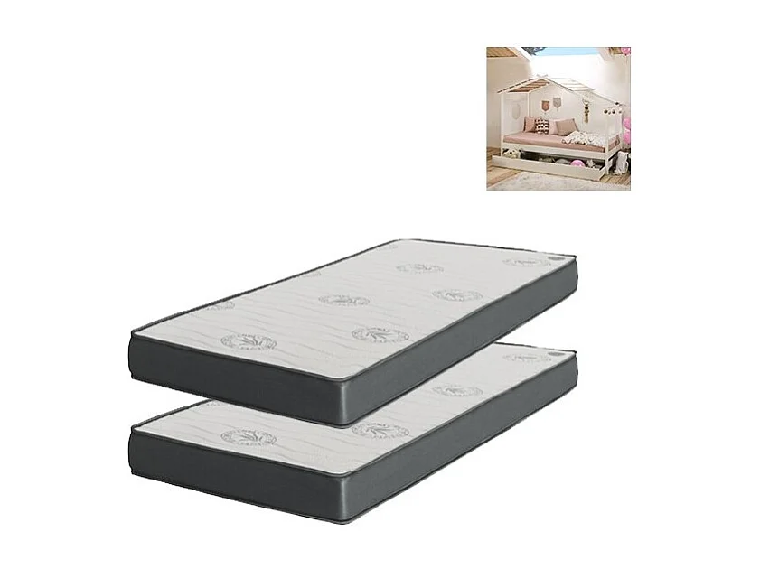 Matras set 2 traagschuim 90x190x20/90x180x15