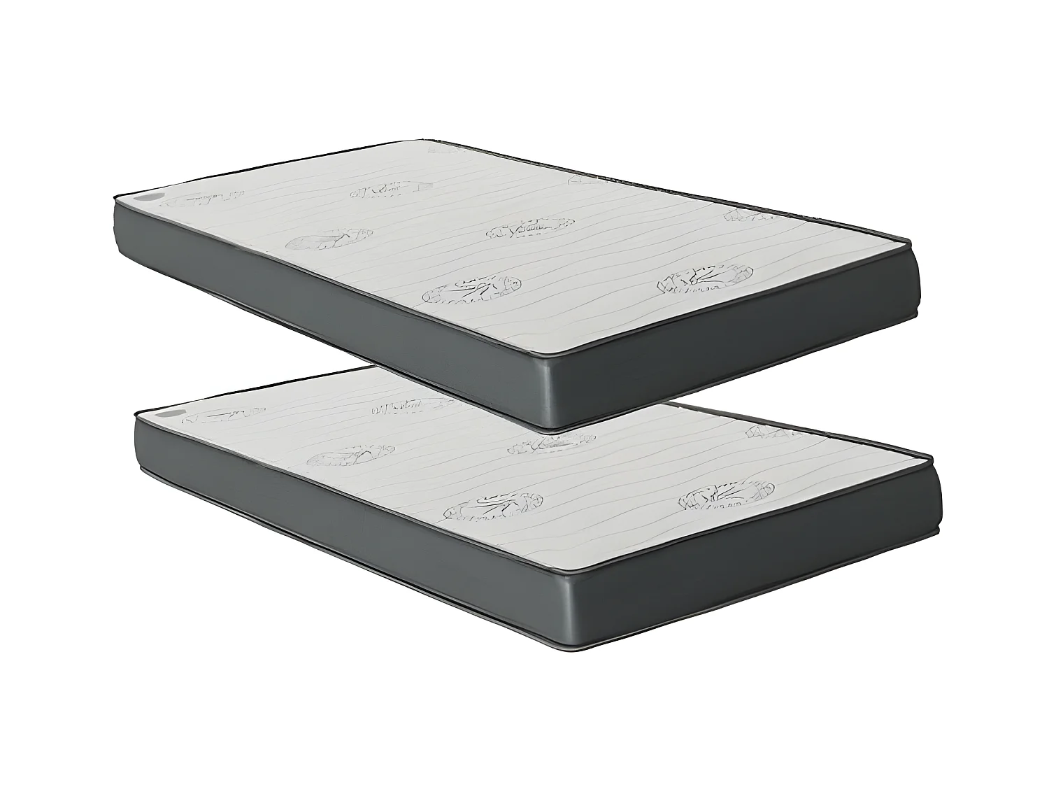 Matelas Pack 2 viscoélastique 90x190x15/CL90x190x15