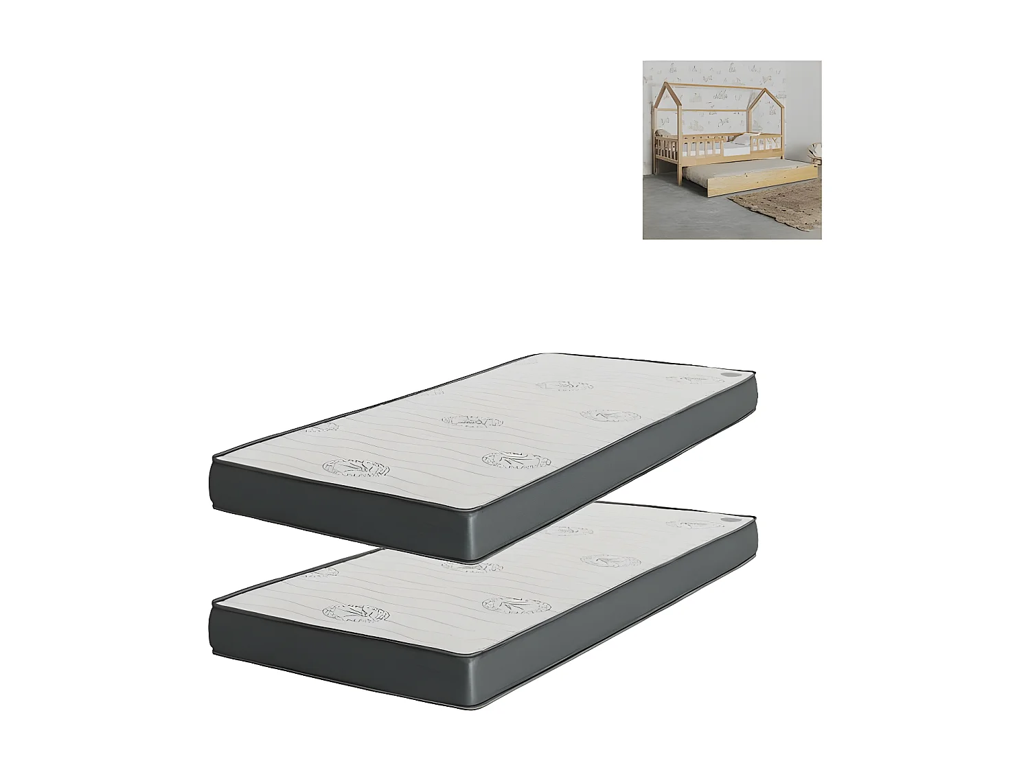 Colchão Pack 2 viscoelástico 90x190x15/CL90x190x15