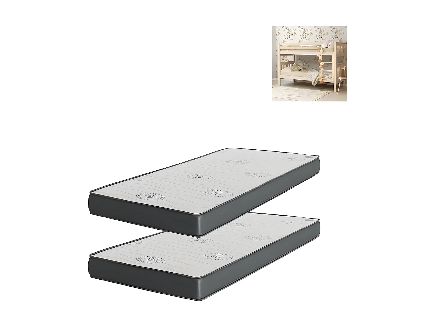 Matelas Pack 2 viscoélastique 90x190x20/90x190x15