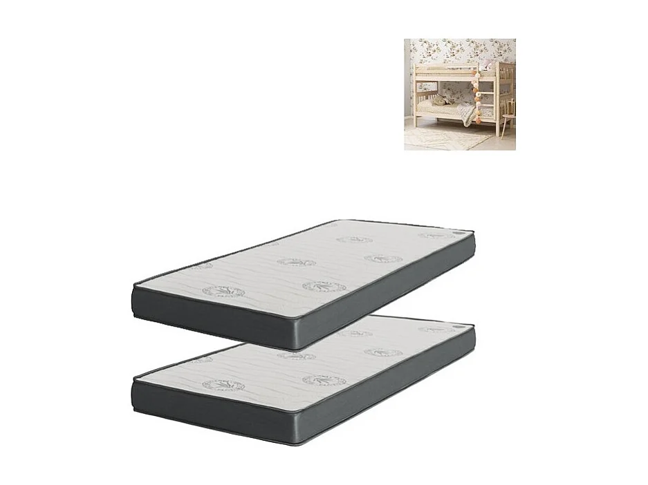 Traagschuim matras 2-pack 90x190x20/90x190x15