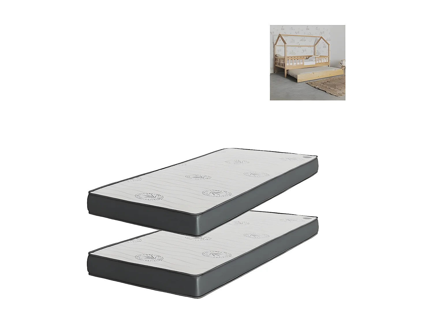 Colchão Pack 2 viscoelástico 90x190x15/CL90x180x15