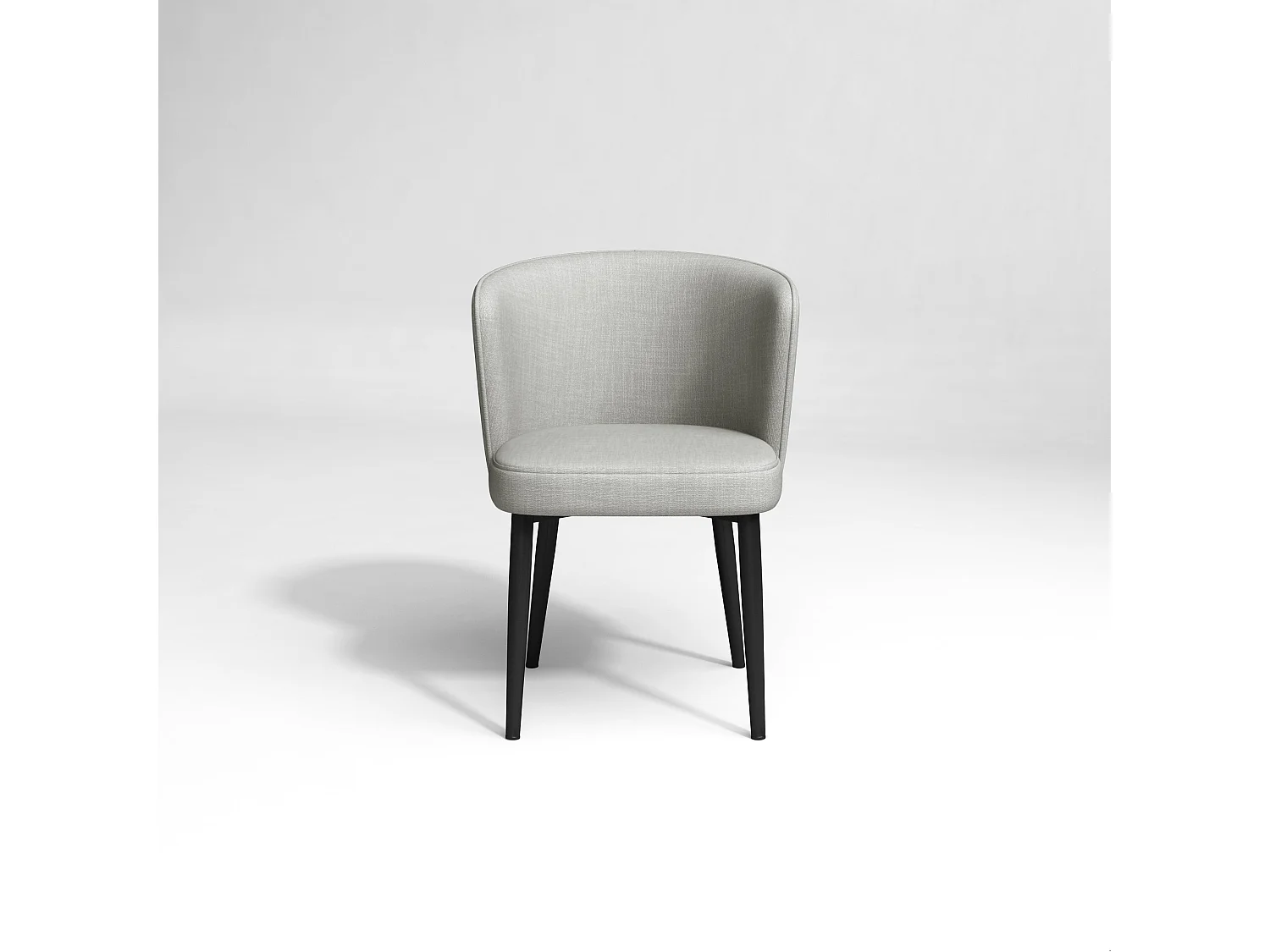 Lot de 2 chaises tissu gris clair passepoil gris clair pieds noir mat