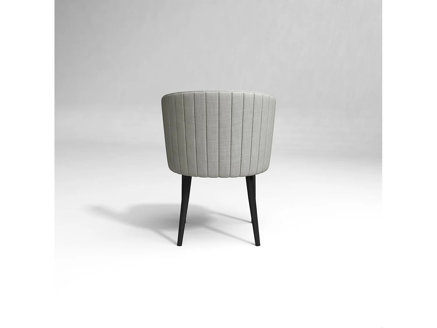 Lot de 2 chaises tissu gris clair passepoil gris clair pieds noir mat