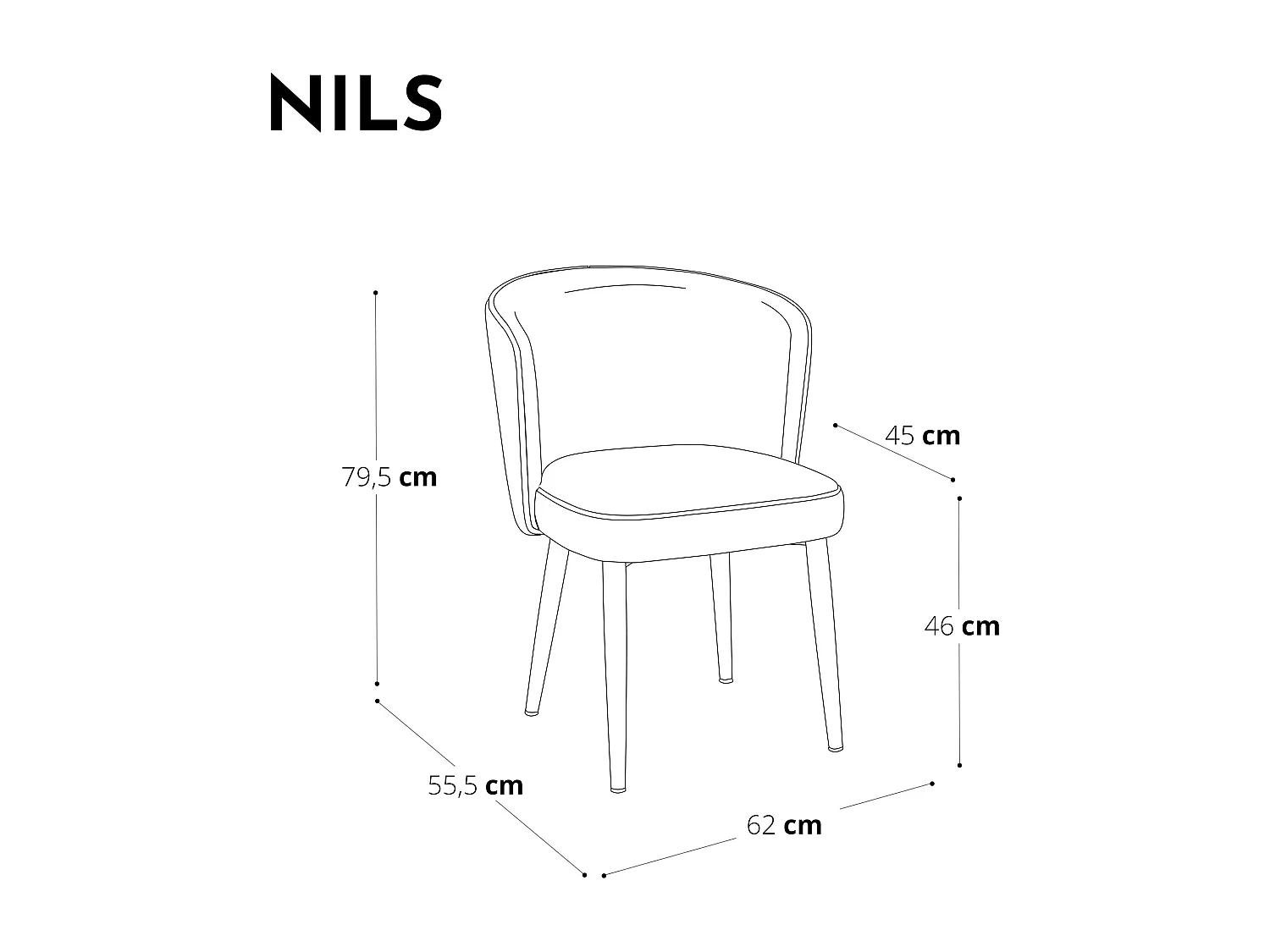 Lot de 2 chaises tissu gris clair passepoil gris clair pieds noir mat