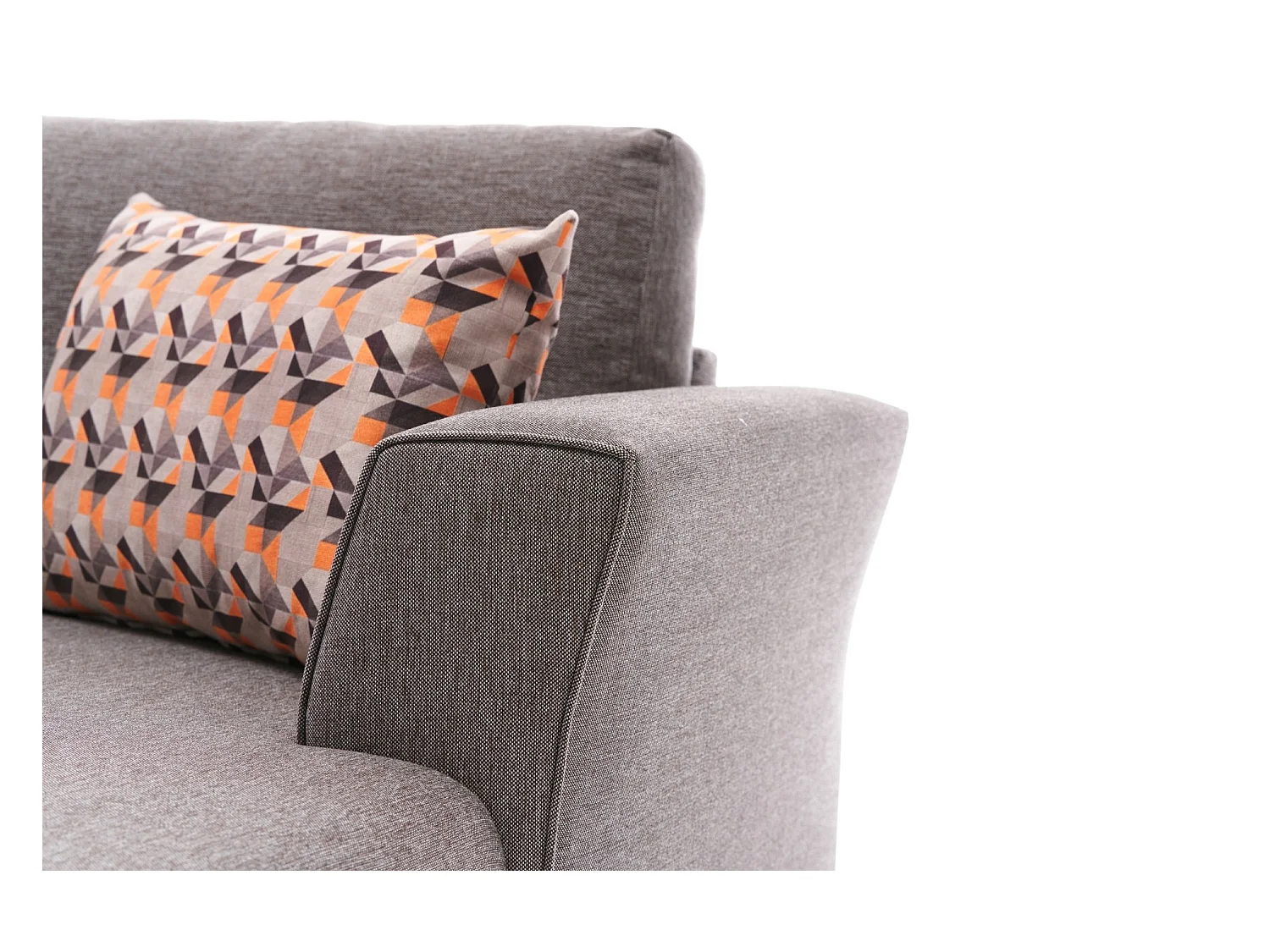 Canapé panoramique d'angle convertible Lalaria Tissu Marron