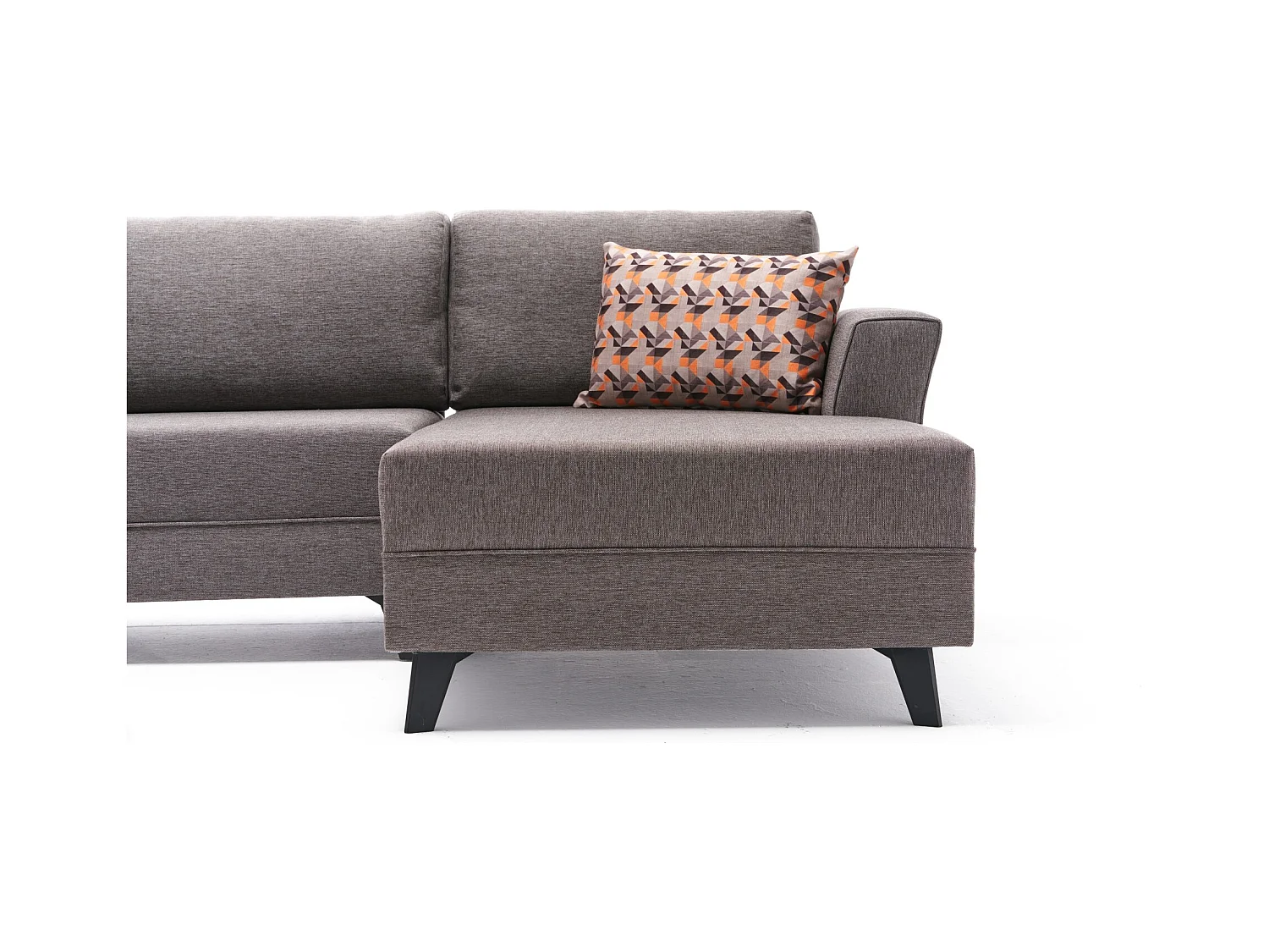 Canapé panoramique d'angle convertible Lalaria Tissu Marron